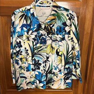 Floral Blue and Yellow Women’s Jacket